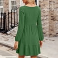 thumbnail image 7 of Puyaiuu Women's V-Neck Brushed Knit Dress, Long Sleeve Ribbed Stripe Detail, Cozy Bodycon Style for Fall Winter Gift, 7 of 7