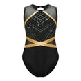 thumbnail image 6 of CHICTRY Kids Girls Shiny Sleeveless Gymnastics Leotard Ballet Dance Unitard Ice Skating Jumpsuits Black 16, 6 of 7