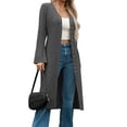 thumbnail image 4 of Bell Sleeve Women Solid V Neck Casual Long Button Down Knit Cardigan, 4 of 8