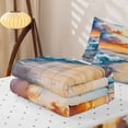 thumbnail image 6 of Manfei Golden Sunset Zipper Full Size Comforter Sets with Fitted Sheet and 2 Pillowcases,Ocean Beach Themed Zipper Bedding Set,Reversible,4pcs, 6 of 8