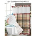 thumbnail image 4 of No Hook Cloth Fabric Shower Curtain with Snap in Liner, Buffalo Plaid Waterproof Shower Curtains Set with See Through Top Window, Modern Farmhouse Colorful Checkered Bath Curtains Shower 36"x78", 4 of 6