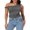 Gray, variant on Rdhnmea Women's Tight Fitted Slash Neck One Shoulder Sleeveless Crop Tops