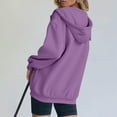 thumbnail image 5 of BLTIBY Women's Zip Up Sweatshirt Jacket Hoodies Fall Solid Color Thin Coat Comfort Lightweight Casual Outwear with Pockets Purple XXL, 5 of 9
