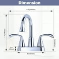 thumbnail image 4 of Wowow 4 in. Centerset Double-Handle High Arc Bathroom Faucet with Pop Up Drain Included in Chrome, 4 of 5