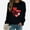 Black, variant on SOOMLON Valentines Day Shirts Womens Couple Valentines Gift Comfy Long Sleeve Scoop Neck T Shirts Funny Heart Graphic Tops Fashion Valentines Clothes 2025 Black XL