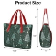 thumbnail image 3 of Tote Bag for Women - Dark Green Christmas Tree Pattern Shoulder Bag - Large Utility Work Duffle Bag with Zipper Handbag for Travel, Work, Sprots, 3 of 5