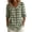 Green, variant on Bbyeadc Women's Button Down Shirts 3/4 Sleeve Blouse Peter Pan Collar Plaid Puff Summer Shirts,Red(Red)
