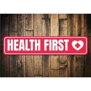 Health First Sign. Health First Healthy Decor Sign For Health Health Department Health Care Worker Health- Americans SIZE: 4 x 16 Inches