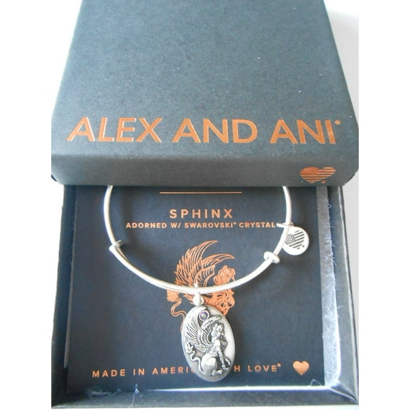 Alex and Ani "Path of Symbols" Sphinx Expandable Wire Bangle Charm Bracelet