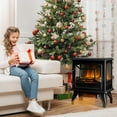 thumbnail image 3 of Giantex Electric Fireplace Stove, Freestanding Fireplace Heater w/Realistic Flame Effect & Adjustable Thermostat, Compact Stove Heater w/Overheating Safety Protection, CSA Certified, 3 of 10