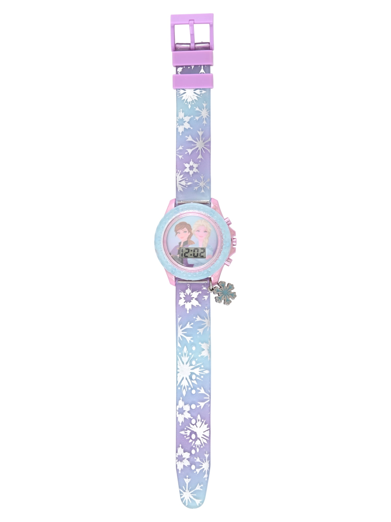 Disney Frozen Elsa and Anna Blue and Purple LCD Watch with