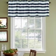 thumbnail image 3 of Aqua Navy Blue Striped Curtain Valances for Windows, Kitchen Valance Window Treatments Panel 2 Pack, Modern Abstract Lines Geometric Rod Pocket Short Curtains for Bathroom Bedroom 42 x 18 Inch, 3 of 8