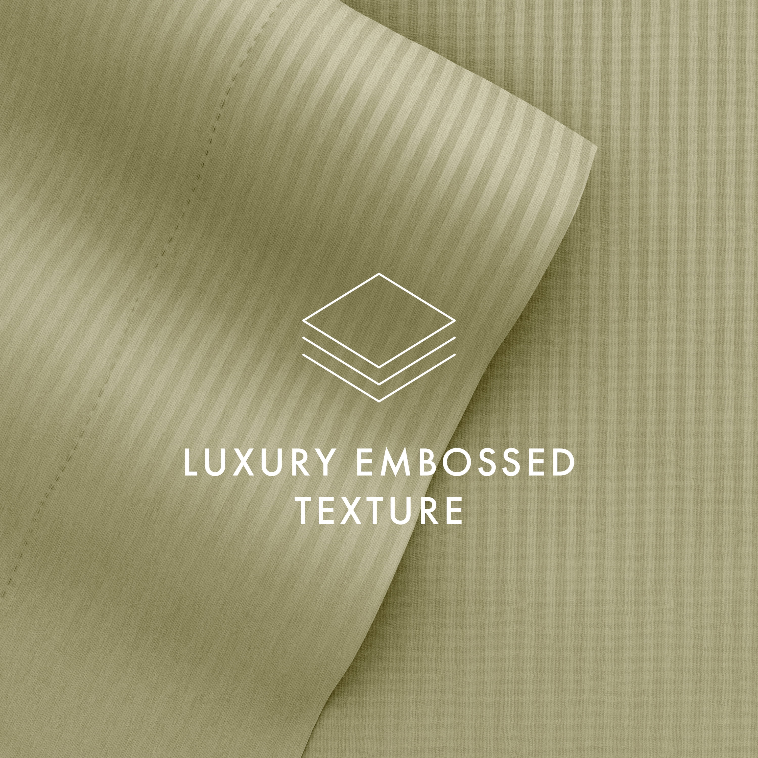 Noble Linens 4 Piece Sage Striped Embossed Bed Sheet Set, Twin