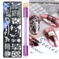 thumbnail image 1 of 3 Placa de estampado para decoración de uñas, estampador, pluma de esponja, murciélagos de calabaza de Halloween para imagen, 1 of 5