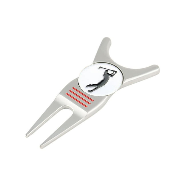 Herramienta de reparación de golf multifuncional Accesorios de herramientas Putting green portátil Plata con Marcador Cola Reparación de chuletas de golf