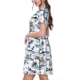 thumbnail image 2 of Daiia Hawaii Palms Print Women's Dresses 2025 Trendy Short sleeve Dresses Casual Baggy Flowy Maxi Sun Dresses, 2 of 6