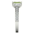 thumbnail image 3 of 1.88 ctw 3 Stone Anniversary Ring for Women | Emerald Cut Natural Peridot | Hyperallergenic Solid 14K White Gold, 3 of 5