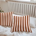 thumbnail image 4 of Red White Stripes Outdoor Pillow Covers Set of 2 Simple Classic Modern Striped Line Waterproof Throw Pillow Case Decorative Square Cushion Cover for Patio Couch Garden Balcony, 18"x18", 4 of 9