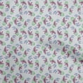 thumbnail image 1 of oneOone Silk Tabby Green Fabric Watercolor Flower With Pot Sewing Craft Projects Fabric Prints By Yard 42 Inch Wide, 1 of 4