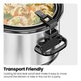 thumbnail image 3 of Chefman 6 Qt. Slow Cooker w/ Locking Lid and Three Heat Settings - Stainless Steel, 3 of 9