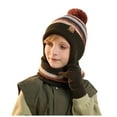 thumbnail image 4 of Splozh Baby Beanie Hat, Winter Warm Knit Winter Hat Scarf Gloves Set Knit Hat Fleece Lined for Child Coffee,4-10 Years, 4 of 9