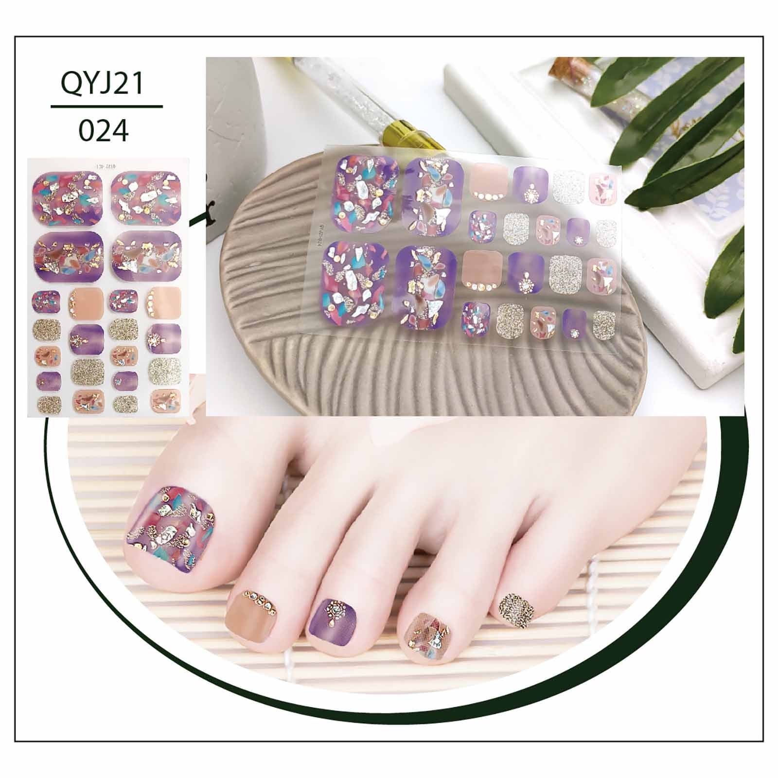 Toe Nail Stickers Toe Nail Stickers Bronzing Imitation Diamond Nail