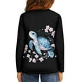 thumbnail image 3 of Jiueut Floral Sea Turtle Sweatshirts for Girls 3-4 Trendy T Shirts Long Sleeve Shirts Crewneck Preppy Pullover Tops for Kids Teens Sweater Jumper Sports Winter Clothes, 3 of 7