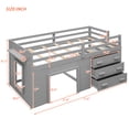 thumbnail image 3 of Harper & Bright Designs Twin Low Loft Bed with Storage, Wood Twin Size Loft Bed Frame with Cabinet and Shelf for Girls Boys Bedroom, Gray, 3 of 20
