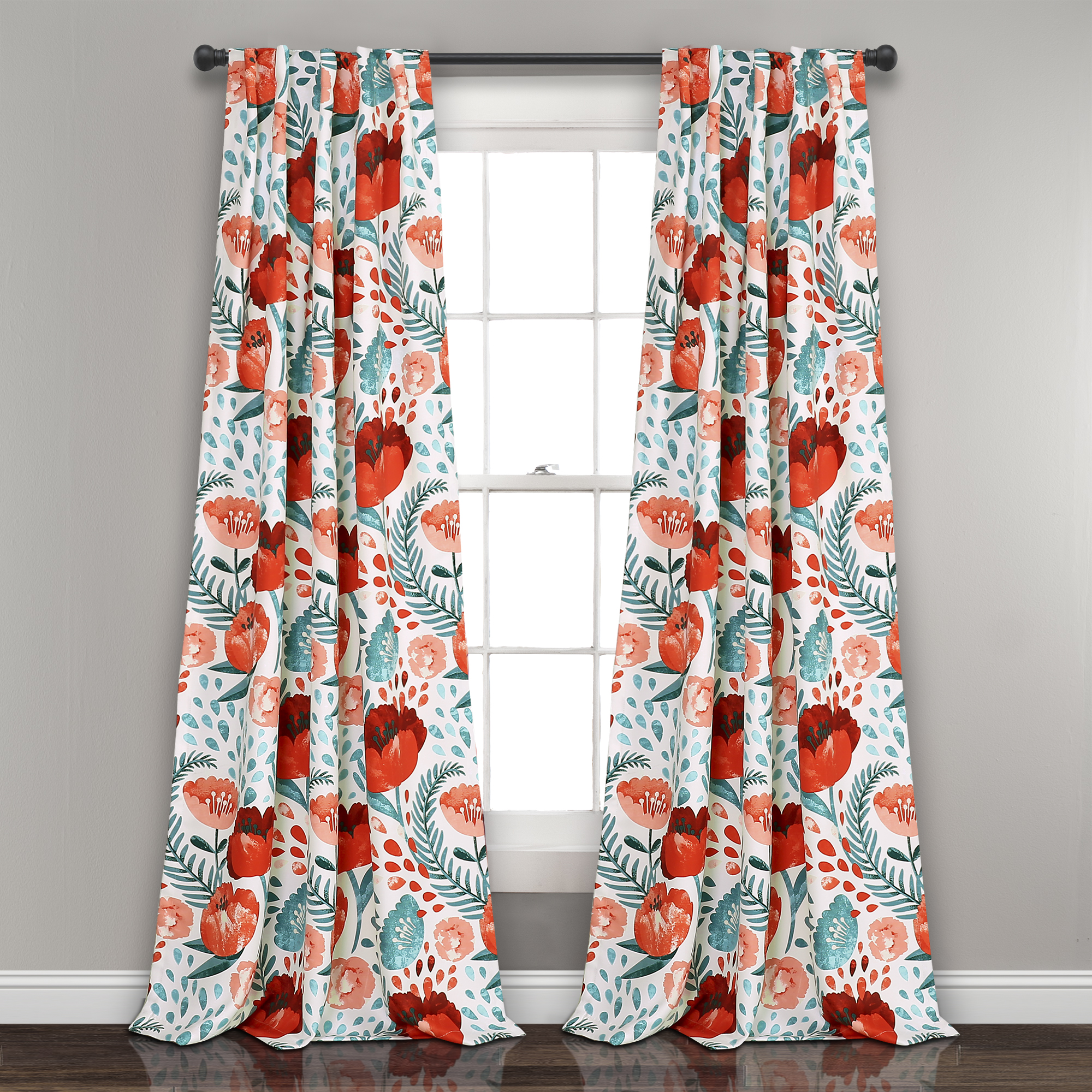 Lush Decor Poppy Garden Überwurf – 127x152 Cm, 100% Baumwolle, Beidseitig Bedruckt, Waschbar