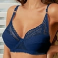 thumbnail image 6 of YWDJ Bras for Women Plus Size Back Closures Lounge Bras Underwire Comfortable Bras Adjustable Straps Half Cup Push up See Through Bras Padded Plus Size Lace Comfortable Bras Wrap Bras Blue 90D, 6 of 7