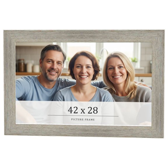 42x28 Frame Grey Real Wood Picture Frame Width 1.5 Inches | Interior Frame Depth 0.5 Inches | Barn