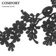 thumbnail image 2 of 1 pair Neckline Applique Collar Trims Patch Black Lace Embroidered Collar DIY Lace Trim Dress Accessories Elegant Floral Lace Neckline for Party Weddi, 2 of 3