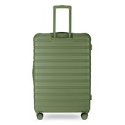 iFLY Fibertech 3.0 Matte Expandable Hardside Spinner 2-Piece Luggage Set, 20 Carry-On & 28 Checked Suitcase, Olive