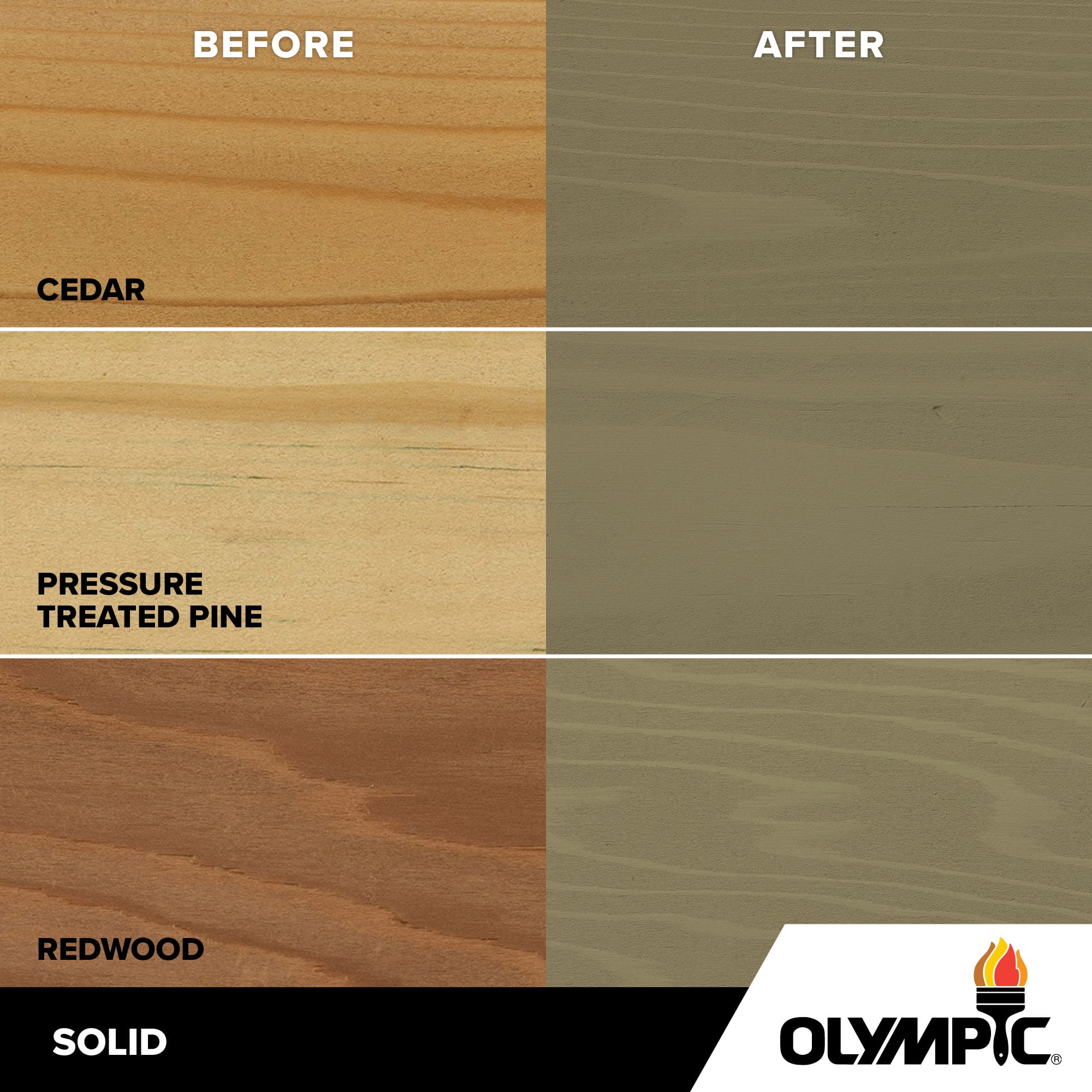 Olympic 1 Gallon SC-1027 Drift Exterior Solid Wood Protector Stain Plus Sealer in One