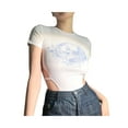 thumbnail image 1 of Sylvamorning Body Creux Imprimé à Manches Courtes Col Rond Romper, 1 of 8