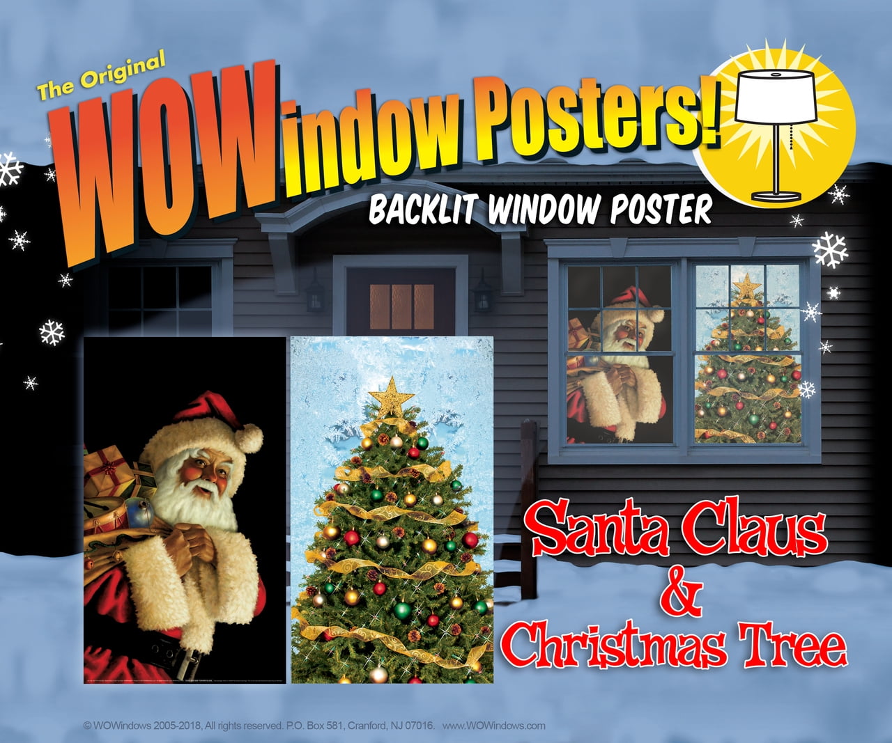 Wowindow Posters Santa Claus And Christmas Tree Christmas Window Decoration Two 34 5 X60 Backlit Posters Walmart Com Walmart Com