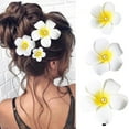 1Pcs Plumeria Flower Hair Clips For Women Girls Hairpins Egg Flower Barrette Hawaiian Wedding
