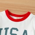 thumbnail image 5 of Zanarzt Baby Boy Independence Day Outfit 4th of July Clothes for Toddler Baby Boys Short Sleeve Letter Print T shirt Tops Shorts Kids Independence Day Outfits 2pcs Short Pants Set White,12-18 Months, 5 of 8