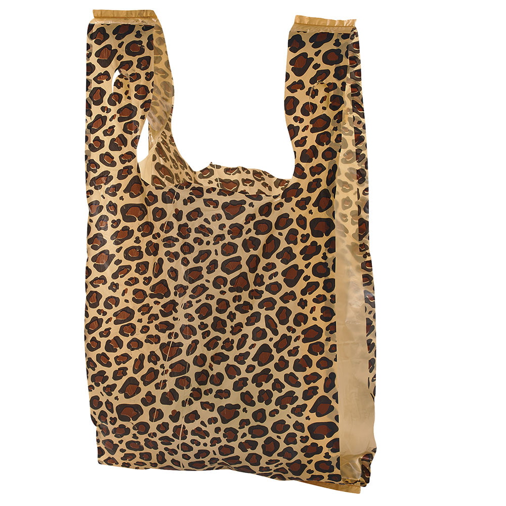 Small Leopard Print Plastic T-Shirt Bags - Case of 1,000 - Walmart.com ...