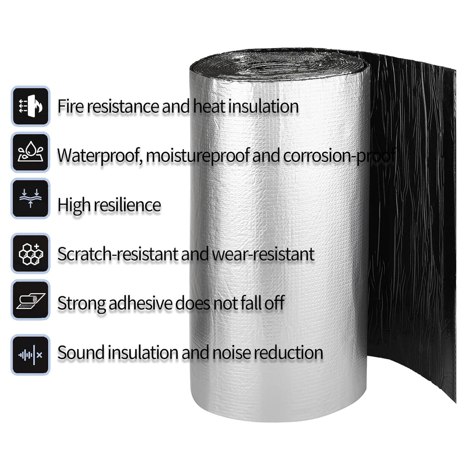 394 mil Car Sound Deadening Mat 10.75 sqft Self-Adhesive Sound Insulation Acoustic Foam, PE Foam Sound Deadener Material & Heat Barrier 40"(W) x 40"(L)
