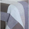 thumbnail image 6 of Chezmoi Collection Sora 3-Piece Pre-Washed Plaid Checkered Grid Patchwork Stripe Cotton Quilt Set, King Size, 6 of 9