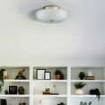 thumbnail image 3 of Claxy 3-Light Brass Ceiling Light with Bowl Frosted Glass Shade, 3 of 6