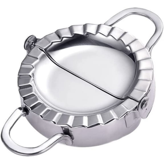 Stainless Steel Dumpling Maker, Japanese Gyoza Mold Wonton Press, Kitchen Dough Cutter or Stamping Tool, 3.5 inches