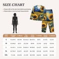 thumbnail image 3 of KLL Starry Sky Sunflower Print Women's Long Sleeve Pajamas with Pants Sleepwear Loungewear 2 Set-XX-Large, 3 of 7