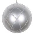 thumbnail image 1 of Vickerman MT198207D 6 in. Silver Candy Glitter Net Ornament - 2 per Bag, 1 of 1