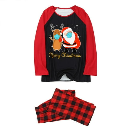 

Scyoekwg Family Christmas Pjs Matching Sets Long Sleeve and Long Pants Holiday Family Round Neck Christmas Pattern Print Comfy Loose Pajamas Set Xmas Pjs Sleepwear for Baby-Kids-Adult Red XL