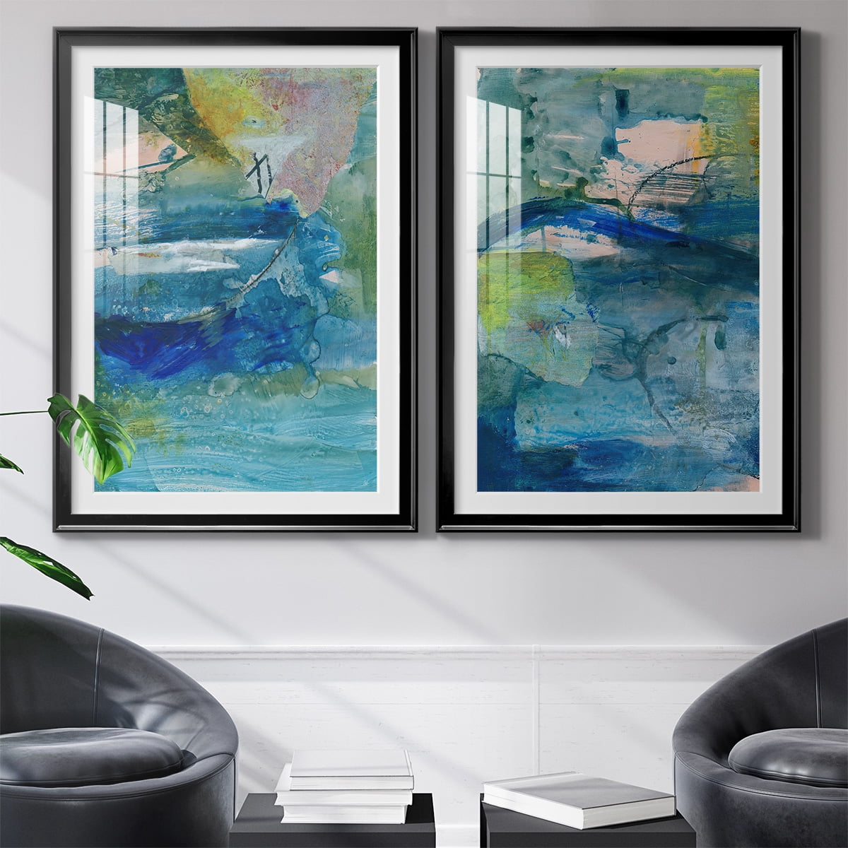 Wexford Home Spring Winds VII Premium Framed Print, 22.5" x 30.5" - Ready to Hang, Black (Set of 2)