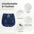 thumbnail image 4 of Balery Snowflake Dark Blue Pantalones cortos deportivos para mujer con forro y dos bolsillos, elásticos, para entrenamiento, gimnasio, yoga-Large, 4 of 7