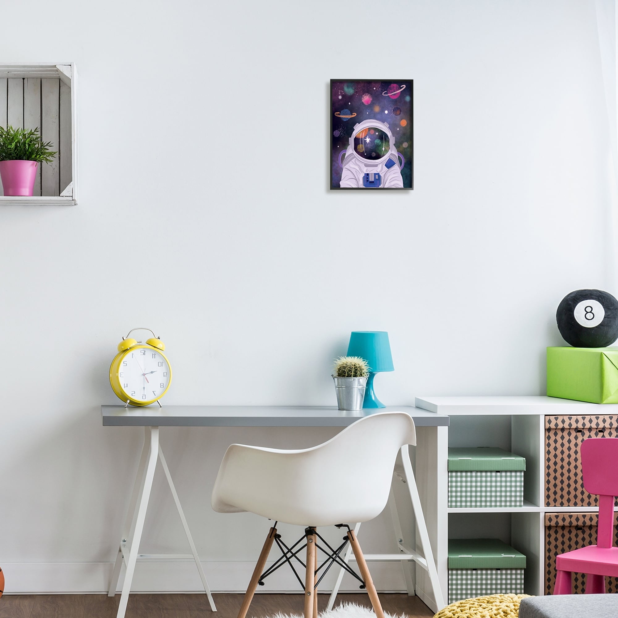 Stupell Industries Cosmic Universe Reflection Astronaut Helmet Galaxy Stars Framed Wall Art, 11 x 14, Design by Lisa Perry Whitebutton