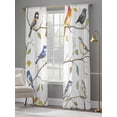 thumbnail image 4 of Leaf Bird Sheer Curtains 96 Inch Length 2 Panels Set, Colorful Spring Tree Branch Country Boho Voile Window Treatment Semi Sheer Long Curtains Drapes for Bedroom/Living Room/Kitchen 52"x96"x2, 4 of 7